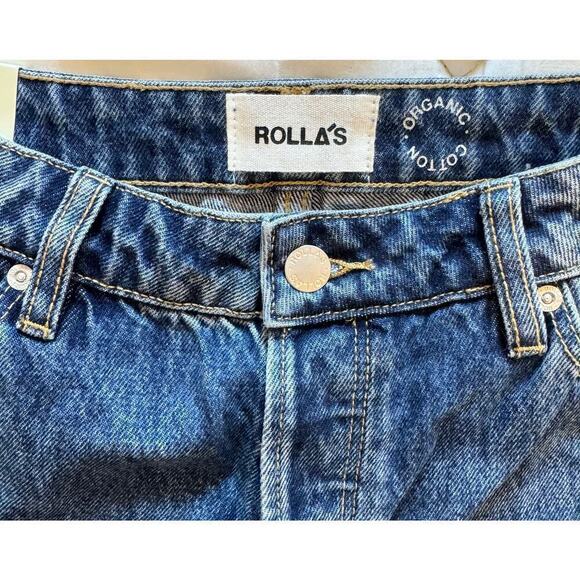 NWT Rolla's Button Fly High Rise Classic Straight Distressed Jeans Size 25 - Picture 4 of 7